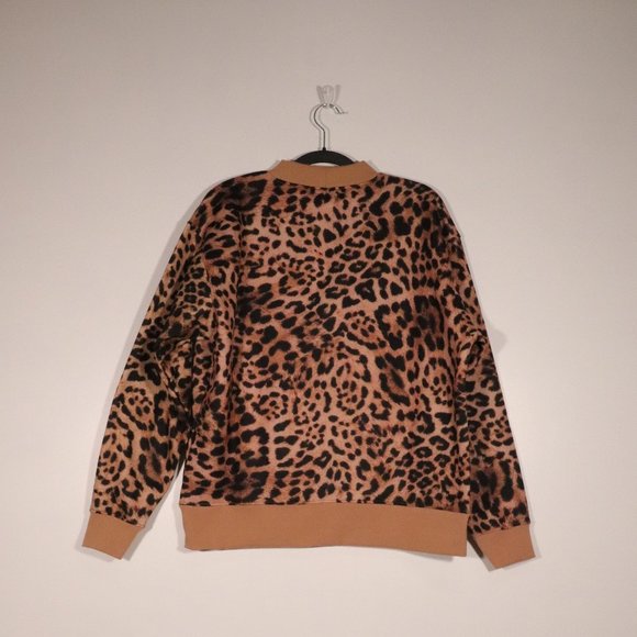 NWT BP Leopard Print Animal Mock Neck Sweatshirt Brown Sweater - Picture 2 of 10